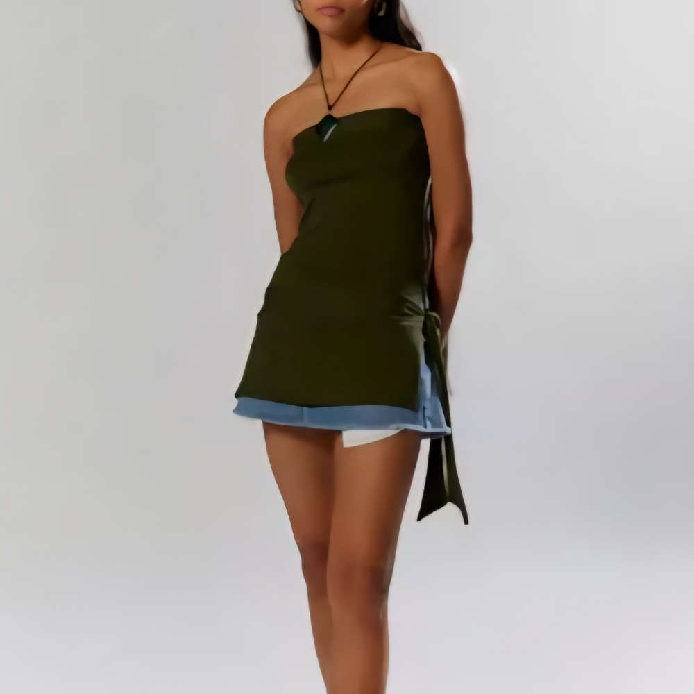 Silence + Noise Olive Green Top